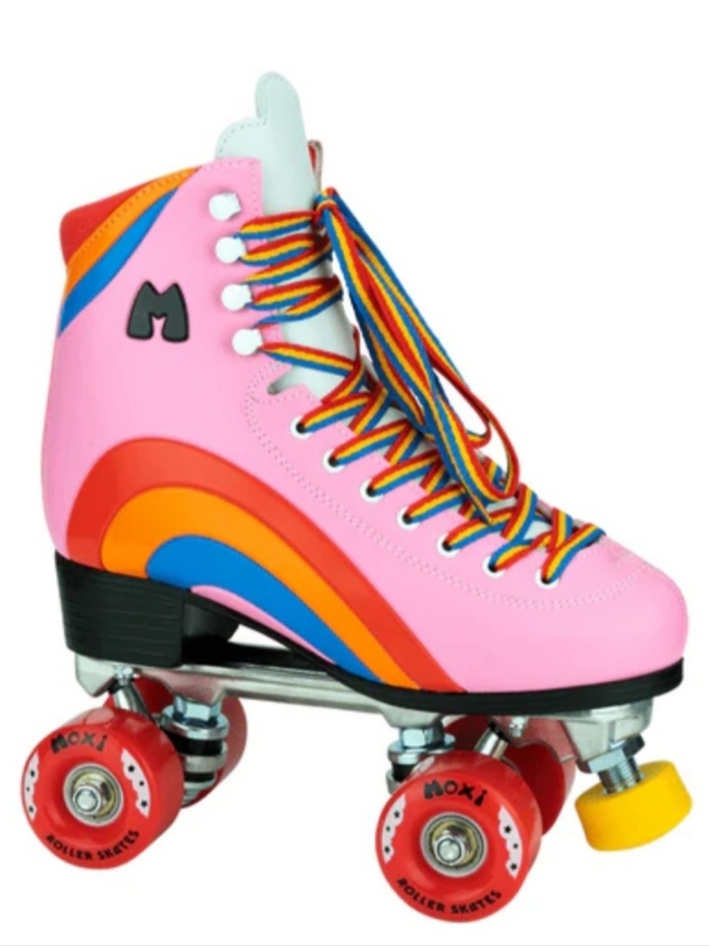 Pink Rainbow Retro Roller Skates - Picture 4 of 4